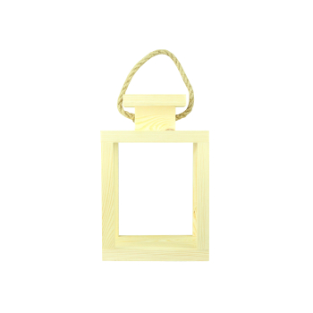 Lampion drewniany Mały LD-1-S Surowy